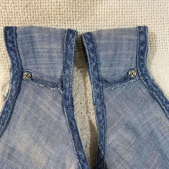 Talbots 8 Denim Sleeveless Ruffle Flounce Hem Tie Waist Dress - Picture 11 of 11